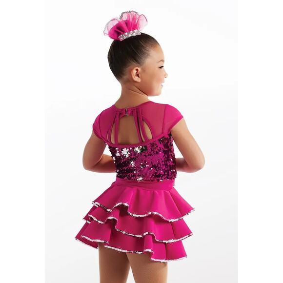 Dance Costume Weissman 14947 Intermediate Child Purple Sequin Jazz Tap - Picture 2 of 3